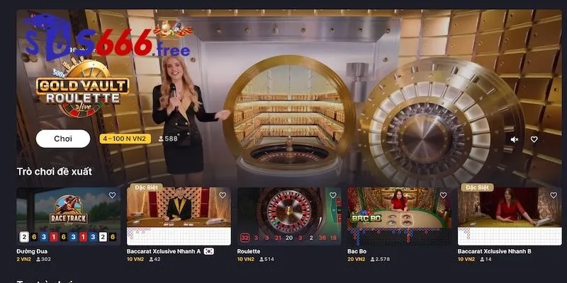 Casino online S666 Evo nhiều trò chơi hay