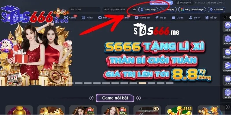 Làm sao để đăng nhập vào S666?
